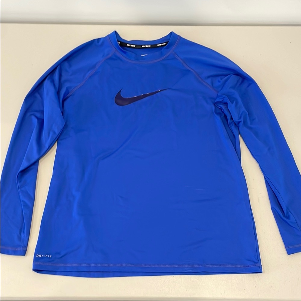 Nike Men's Royal Blue Swim Rash Guard